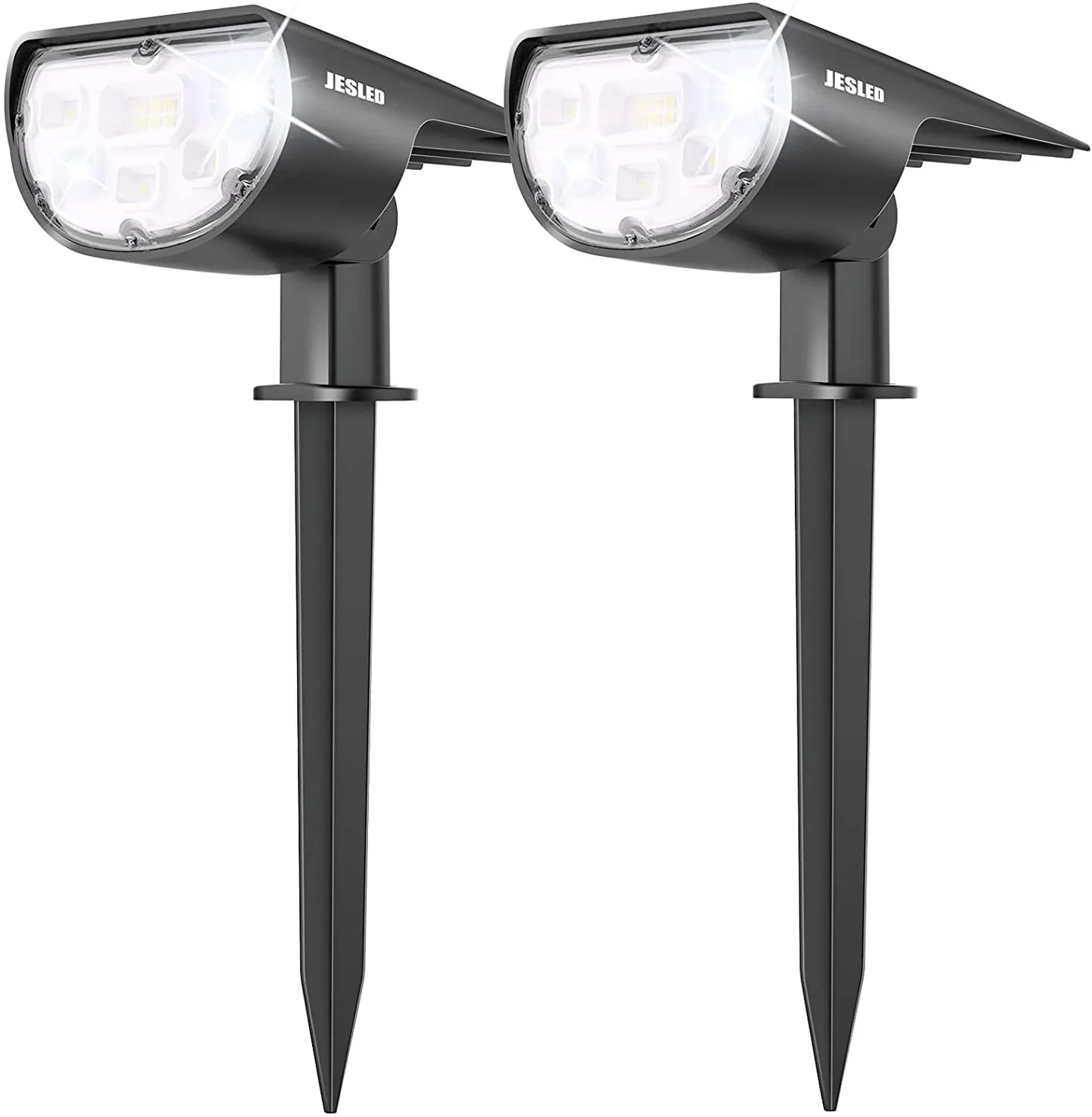 JESLED 14 LED Outdoor Solar Spot Lights Bright White 6500K