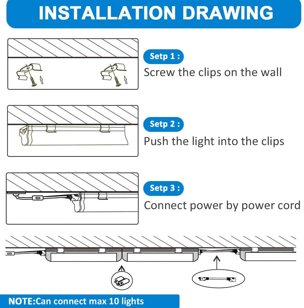 2-Pack V Shape 20W T8 2ft LED Cabinet / Shop Light