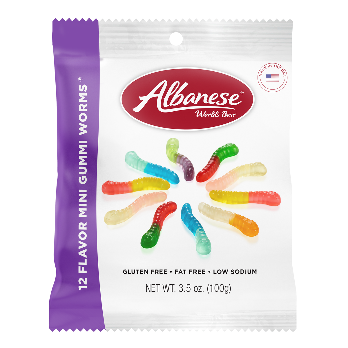 12 Flavor Mini Gummi Worms® 3.5oz Bags