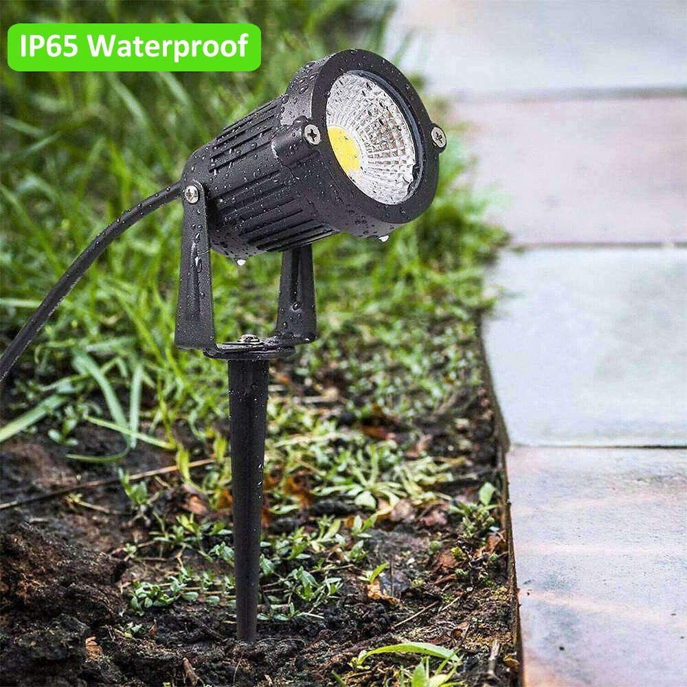 5W 120V Plug in LED Outdoor Landscape Spotlight Warm White 2700K