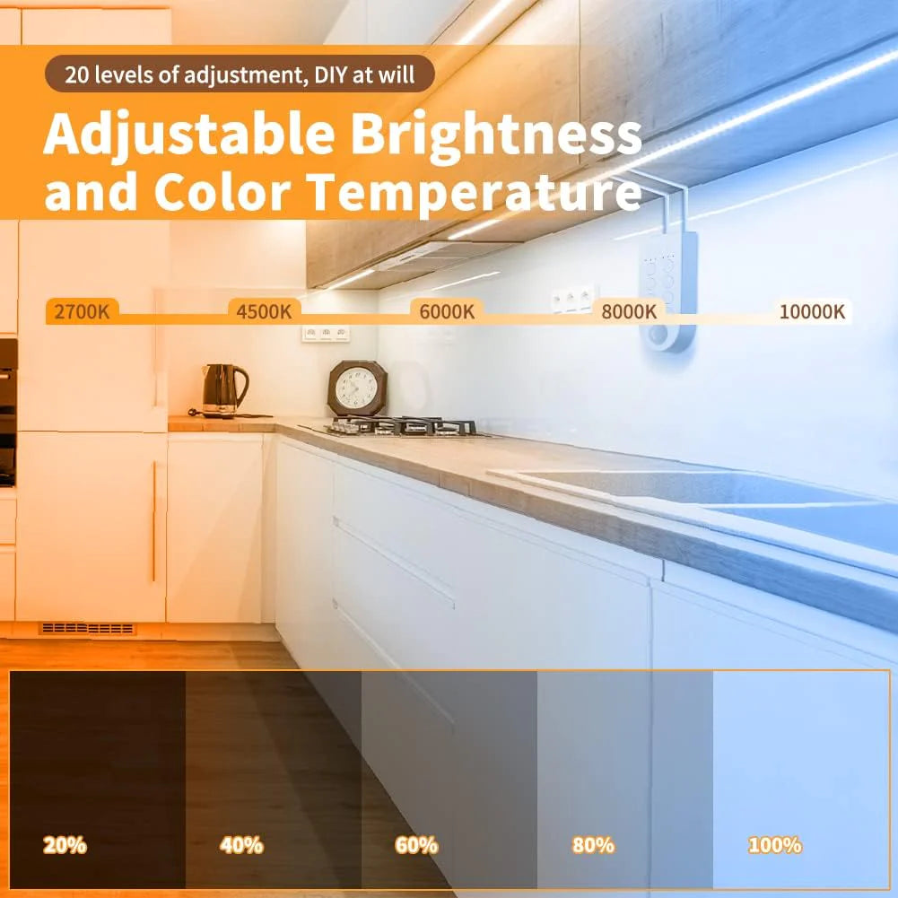 JESLED LED Light Strips for Kitchen Under Cabinets 9.8 ft.