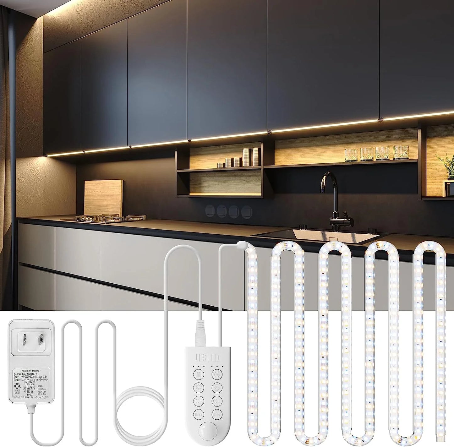 JESLED LED Light Strips for Kitchen Under Cabinets 9.8 ft.