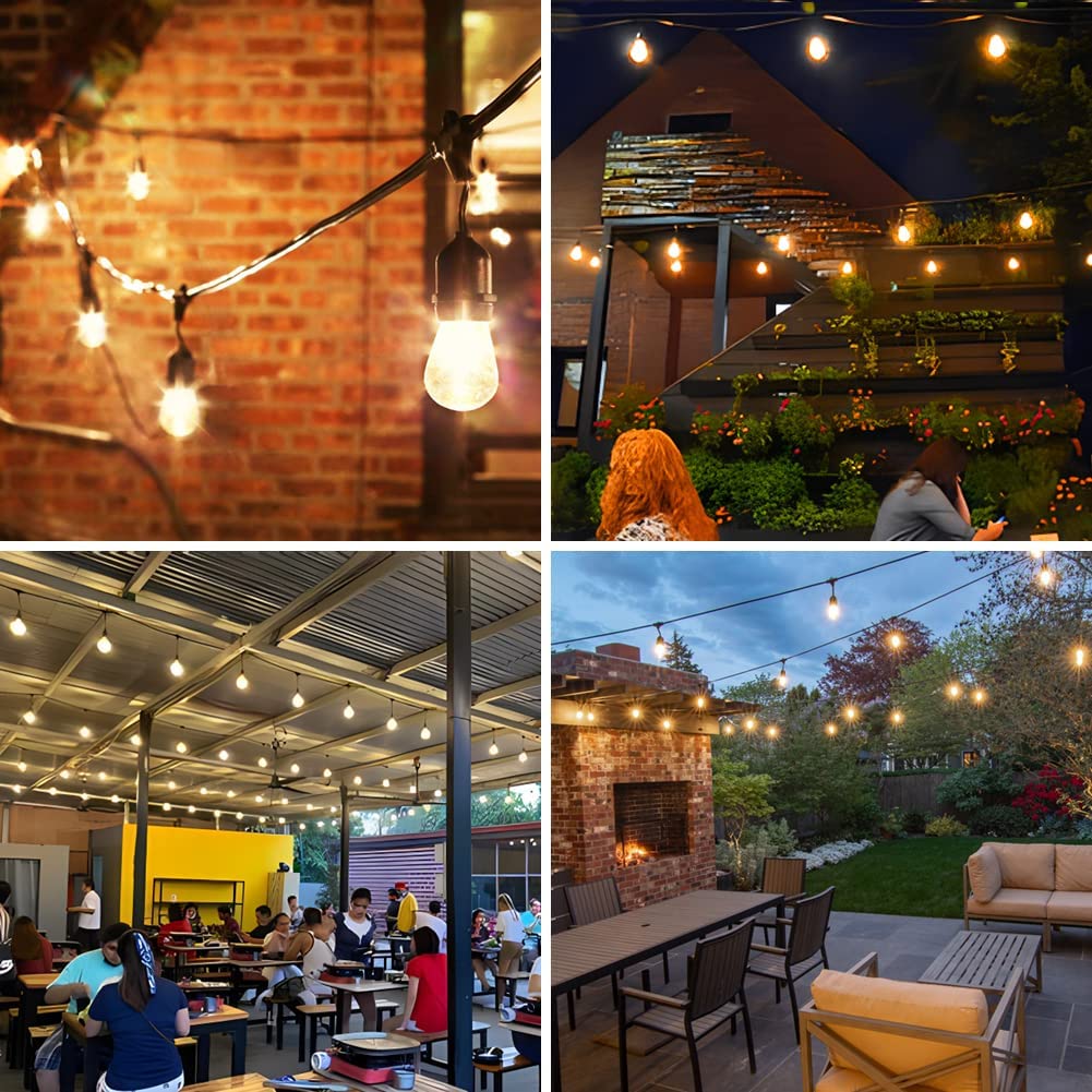 Outdoor Waterproof S14 Edison LED String Lights 2700K Warm White, ETL Listed