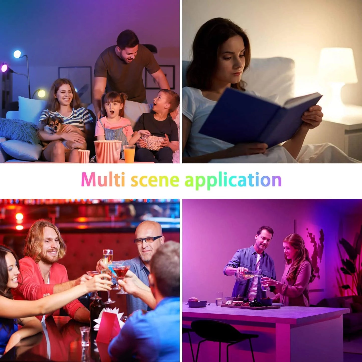 JESLED 10W Alexa LED Light Bulbs, Smart App Control A19 A60 RGBW LED Bulb