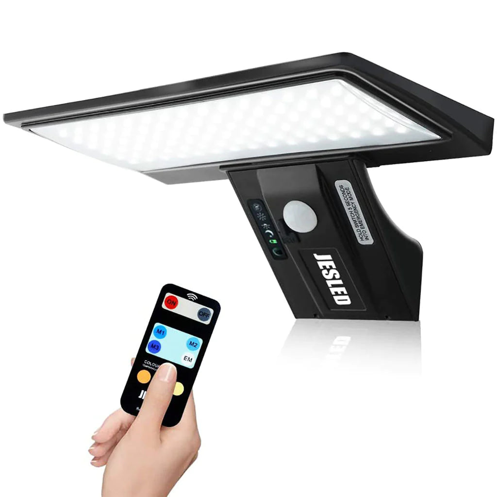 JESLED 90 LED Solar Outdoor Motion Light With Remote