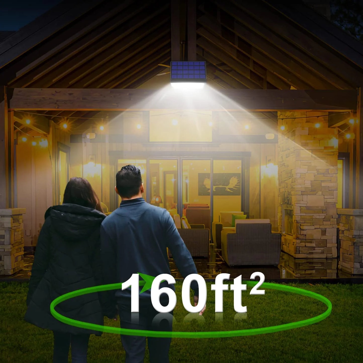 JESLED 108 LED Outdoor Motion Sensor Light Solar Powered