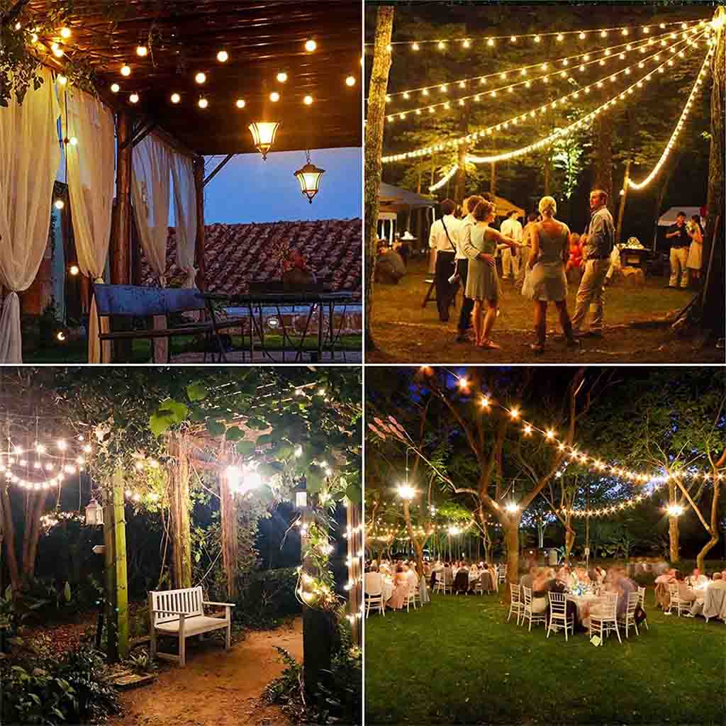 JESLED Outdoor LED Solar Bulb String Light Warm White 2700K