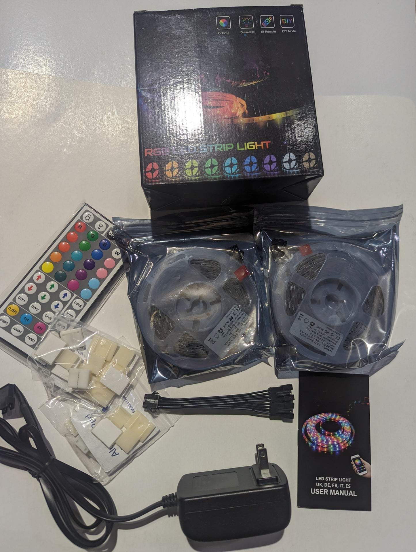 Romwish Bluetooth and Remote RGB LED Strip Lights 32.8 FT