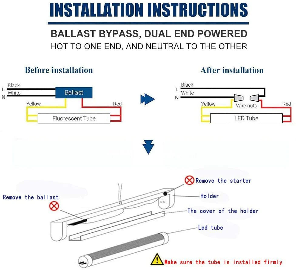 Super Bright 36W D Shape T8 4ft LED Tube Bulbs
