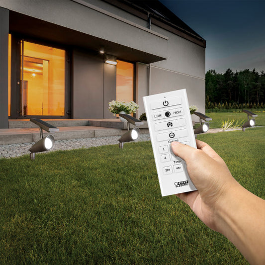 Feit Electric 8 in. OneSync Outdoor Landscape Bronze Solar Spotlight Starter Kit (2-Pack)