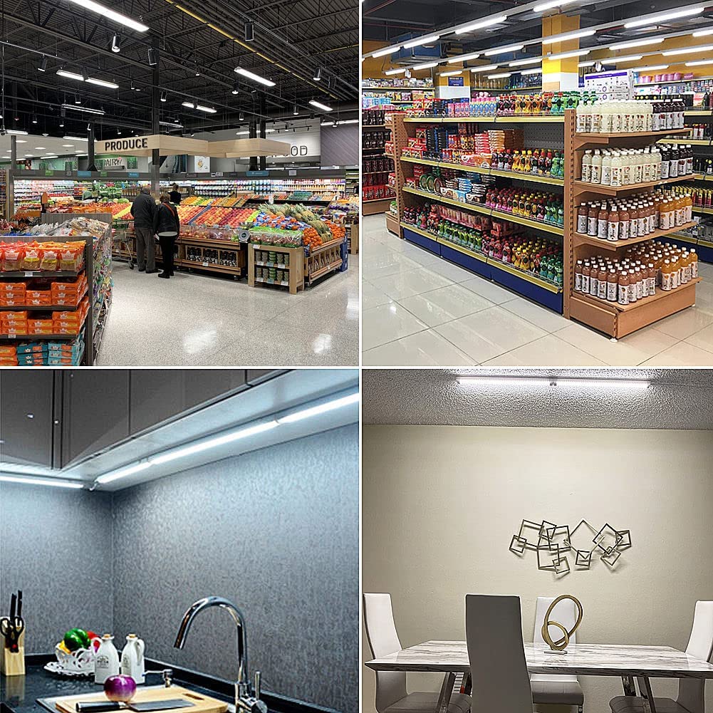 2-Pack D Shape 24W T8 2ft LED Cabinet / Shop Light