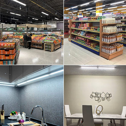 2-Pack D Shape 24W T8 2ft LED Cabinet / Shop Light