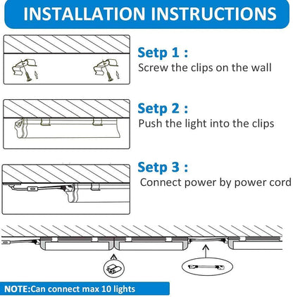 2-Pack D Shape 24W T8 2ft LED Cabinet / Shop Light