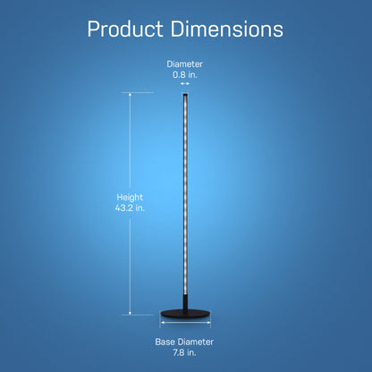 42 in. RGB Smart Wi-Fi LED Floor Lamp with Music Sync Alexa Google