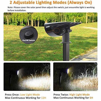 JESLED 14 LED Outdoor Solar Spot Lights Bright White 6500K