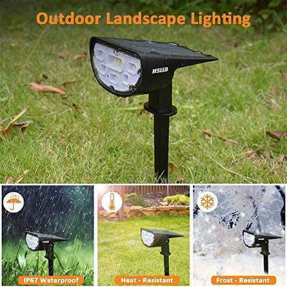 JESLED 14 LED Outdoor Solar Spot Lights Bright White 6500K